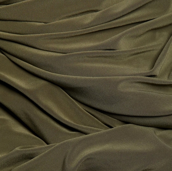 Norma Kamali Diana Shirred Jersey Knee-length Dress Military - Picture 3 of 5